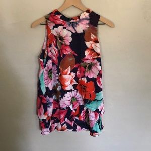 Sioni Floral Sleeveless Blouse SZ Medium
